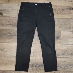 Annette Gortz Designer Utility Black Cropped Women's Trousers with Zipper Detail